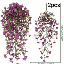 2 ramos de flores decorativas artificiales resistentes a los rayos UV, plantas artificiales adecuadas para decoración del hogar, pasillo, jardín, patio, mesa de comedor, sala de estar, decoración de bodas y fiestas, flores decorativas artificiales, Día de San Valentín, primavera, enredaderas artificiales, enredaderas colgantes artificiales, flores artificiales, decoración de bodas y fiestas con plantas artificiales, Día de San Valentín