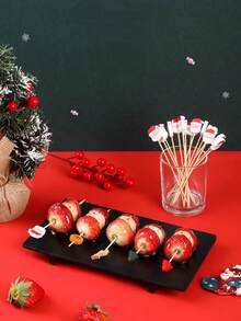 每包100个圣诞随机混合水果竹签。这些竹签色彩缤纷，创意十足，图案包括圣诞老人、圣诞雪人、圣诞树、鹿、雪花和圣诞老人头像。它们可以用作鸡尾酒签、蛋糕叉、烤肉串、蜜饯山楂签和装饰牙签。 - 彩色 - 查看 11