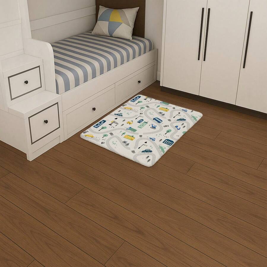 Children's Anti-Slip Protection Rug 65x50 Ideal For Bedroom, Playroom, School Decoration - 米色 - 查看 1