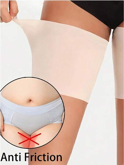 2Pcs Women Anti Chafing Thigh Bands Band High Elastic Silica Gel Anti-Friction Protection Leg Warmer Anti Hooks Thigh Bandages(Random Color)