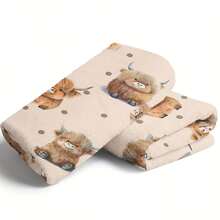 Cozy Floral Highland Cow Print Flannel Throw Blanket - Soft, Warm & Versatile For  , Adds A Modern Touch To Your Home, Creating A Comfortable Bedroom Style.   Suitable For All Seasons, Polyester,    Washable, Machine Washable, Lightweight, Breathable, Comfortable, Warm, Unique,280gsm, Suitable For Him And Her, Suitable For Napping, Camping, Traveling, Family, Daily Life Office Decoration, Birthday Anniversaries, Valentine's Day, Thanksgiving, Christmas, Halloween, Mother's Day, Father's Day, Weddings, New Year Gifts For Her, Him, Family, Boyfriend, Girlfriend Father, Family Member, Mother, Lover, Daughter, Son, Grandfather, Grandmother, Friend,  Classmate And Pet. Sofa,Bed,Car,Bedroom,Living Room,Office, Outdoor Camping, Beach,Wall Decoration Ships From USA - 多色6 - 查看 4