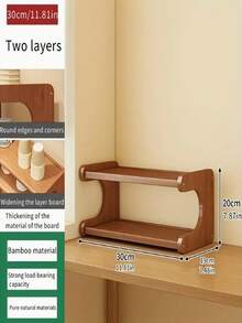 Estantería de 2/3/4 niveles con divisores de madera de bambú reforzados, perfecta para almacenar y organizar especias, bocadillos, tazas de café, libros y otros artículos en la cocina, el salón, la sala de estar, estanterías de almacenamiento.