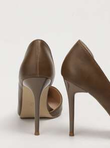 2025秋冬复古欧美性感夜店细高跟鞋，女士超高跟尖头镂空高跟鞋，优雅 - 棕色 - 查看 3