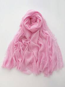 1pc Women Crinkle Hijab Scarf Soft Solid Color Abaya Accessories Head Scarves Plain Turban Shawls And Wraps Headband Winter Fall - Multicolor - View 28