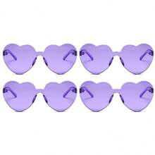 8 pares de gafas con forma de corazón, gafas sin montura de colores brillantes con forma de corazón para fiestas y disfraz para mujeres, en colores neón, forma de corazón, estilo hippie, vintage, de colores mágicos, para fiestas, gafas con forma de corazón de colores claros