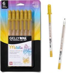 Gelly Roll Metallic Gel Pens - Pens For Scrapbook, Journals, Or Drawing - Metallic Gold Ink - Medium Line - 6 Pack,10405758 - 橄欖綠 - 查看 1