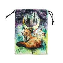 Double-Sided Kitten Print Polyester Tarot Card Pouch (18x13cm), Drawstring Storage Bag For Cards, Crystals & Holiday Gifts