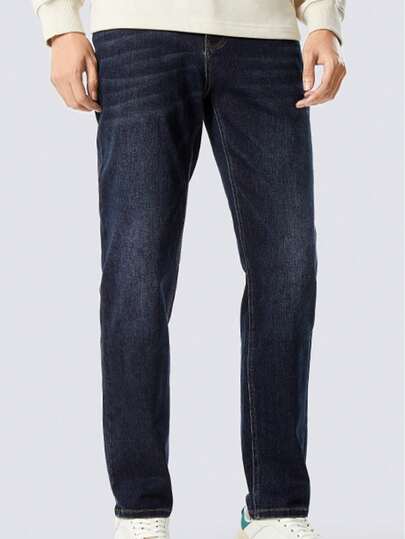 CAMEL CROWN Quần jeans ống đứng dáng rộng 3 trong 1, chống nước/chống bẩn, phong cách thường ngày, dành cho nam.