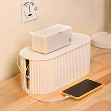 Cable Tidy Box, Cables Management Box, Cable Organisers With Lid For Hiding Messy Cables Wire Management -White - White - View 6