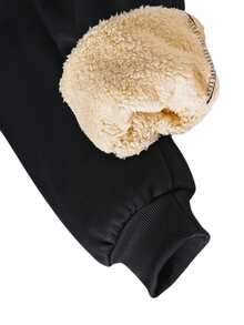 2 件男士运动连帽运动服，保暖内衬连帽衫 + 休闲厚运动裤，百搭保暖服装，适合日常穿着 - 彩色 - 查看 7