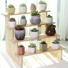 多层化妆品、模型、珠宝展示架 - 木質色 - 查看 3