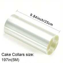 1Roll/2Rolls Acetate Roll Cake Collar, Clear Cake Decorating Strips, 5/10m Length For Baking Surrounding Edge Decorating