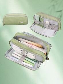 Nueva caja de lápices de gran capacidad y diseño creativo, caja de almacenamiento de artículos de papelería multifuncional para escritorio, adecuada para niños, niñas, estudio y trabajo, caja de lápices portátil, compañero de estudio, gran regalo. - Multicolor - Ver 16