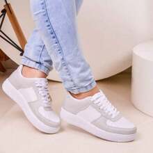 Women Casual Shoes - 白灰色 - 查看 2