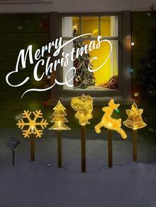5 Pcak Christmas Solar Acrylic Column Lights, Outdoor Waterproof Solar LED Christmas-Themed Decorative Lights, Featuring A Deer, A Christmas Tree And Snowflake Pattern Design, With 8 Lighting Modes, Suitable For Winter Decoration, Christmas Tree Decoration, Christmas Scene Garden, Driveway, Corridor, Terrace, Fence, Courtyard, Path, Steps Decoration, And Creating A Festive Atmosphere At Christmas Parties, A Beautiful Christmas Gift. Christmas Decoration XMAS Decor Christmas Tree Gift Decor Thanksgiving Wedding Home Decor Home Decor Fall Decor Autumn Decor Birthday Decorations For Gifts Party Supplies Indoor Outdoor Garden Holiday Festival Decor Halloween Decor Wall Decor Halloween Ornaments Christmas Decoration XMAS Decor Christmas Tree Gift Decor Thanksgiving Wedding Home Decor Home Decor Fall Decor Autumn Decor Birthday Decorations For Gifts Party Supplies Indoor Outdoor Garden Holiday Festival Decor Halloween Decor Wall Decor Halloween Ornaments