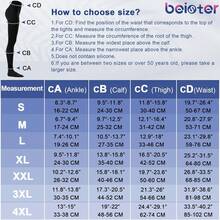 AILAKA 20-30mmHg Compression Socks, Men's And Women's High Waisted Pantyhose, Exposed Toe Breathable/Toe Wrapped Warm Medical Pressure Socks, Black Beige Venous Stretch Socks, Thigh High Compression Tight Gradient Support - Black - View 7