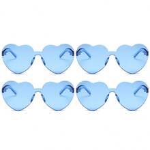 8 pares de gafas con forma de corazón, gafas sin montura de colores brillantes con forma de corazón para fiestas y disfraz para mujeres, en colores neón, forma de corazón, estilo hippie, vintage, de colores mágicos, para fiestas, gafas con forma de corazón de colores claros