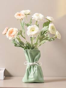 1个不对称造型现代艺术装饰花瓶，独特的纸袋花瓶，适用于家居、办公室、玄关、书架、客厅、桌面装饰 - 彩色 - 查看 8