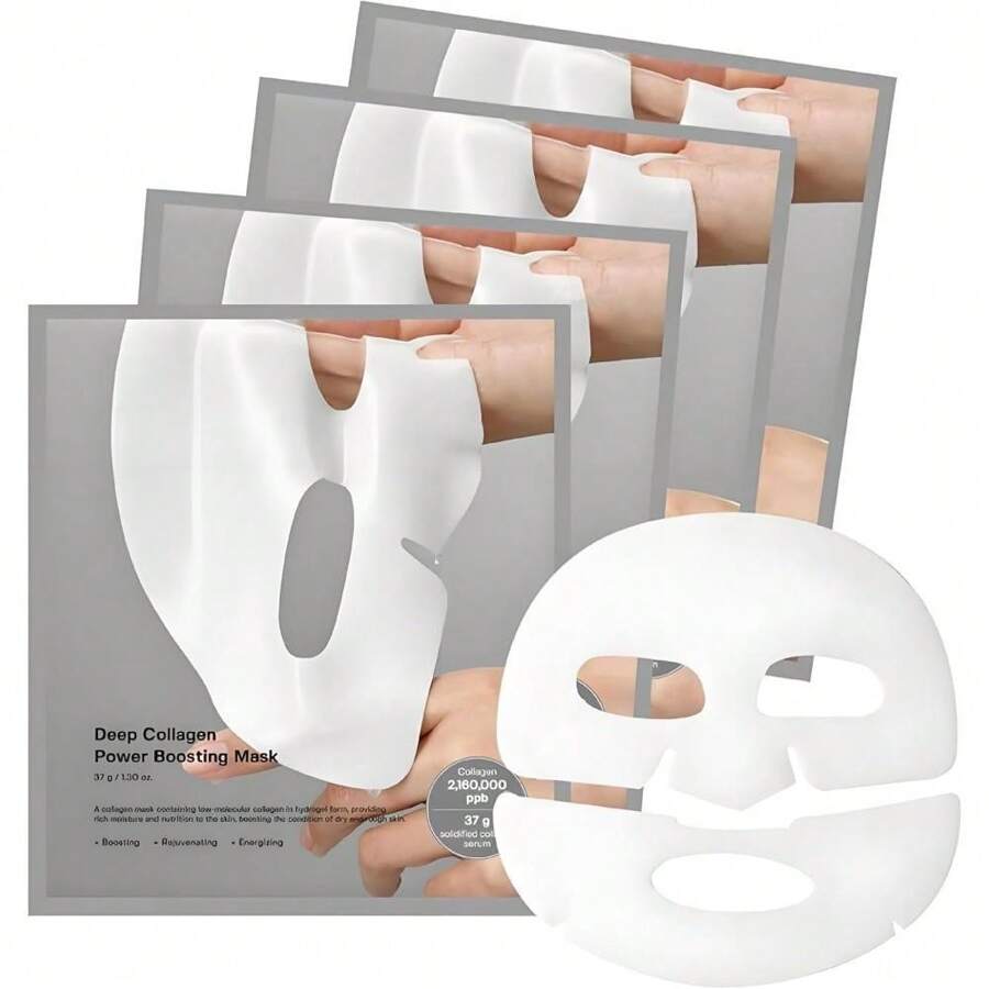 Mascarilla De Colágeno Profundo, Reduce Los Poros, Aumenta La Elasticidad, Mejora La Elasticidad, Firmeza E Hidratación De La Piel (4 PCS/8 PCS/12 PCS/16 PCS/20 PCS/24 PCS/28 PCS/32 PCS/36 PCS/40 PCS) - 4 piezas - Ver 1