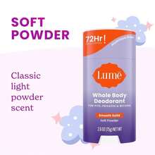 Lume Whole Body Deodorant - Smooth Solid Stick &Amp; Flushable Deodorant Wipes - Doctor Developed - Aluminum Free, Baking Soda Free, Skin Loving - 26 Ounce (Soft Powder) 15 Count Wipes (Cool Cucumber) - Soft Powder & Cool Cucumber - 查看 5
