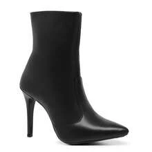 Women's Ankle Boots, High Heel, Pointed Toe, Elegant, Mid-Calf - Black - View 5