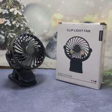 AIRPROSSING 便携式夹式风扇可充电 720° 可调节带 LED 灯小型台扇，小型强力 3 速静音，USB 可充电迷你个人冷却风扇适用于办公桌、家庭办公室、婴儿车、露营、女士礼物