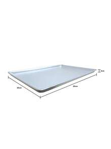 2 Piezas De Bandeja De Horneado Rectángular de Aluminio, 65cm x 45cm, Gran Capacidad, Adecuado Para Hornear Galletas, Pan, Macarrones, Verduras Al Horno - Gris Claro - Ver 3