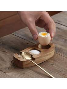 1 pieza Organizador de almacenamiento de bandeja de madera de alta gama minimalista, bandeja portahuevos de palisandro, portahuevos, taza para cáscara de huevo, perforador de huevos, portavasos, bandeja de huevos de estilo japonés para restaurante, soporte para cuencos y utensilios para un desayuno saludable