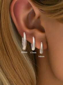 1 对迷人 925 纯银 10 毫米-16 毫米亮面环形耳钉，适合女士周年纪念日女友生日礼物约会日常佩戴耳环精美珠宝