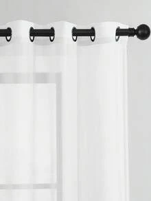 1 件透明薄纱窗帘布，顶部孔眼设计 - 轻盈透气，滤光，适用于卧室、客厅、阳台装饰