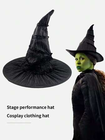 1pc Halloween Witch Hat, Lolita Goth Lolita Style Wide Brim Headdress, Elegant Dark Girl Headpiece For Cosplay, Party, Masquerade, Suitable For Daily Party And Halloween Costume Pumpkin Vampire Costume Autumn
