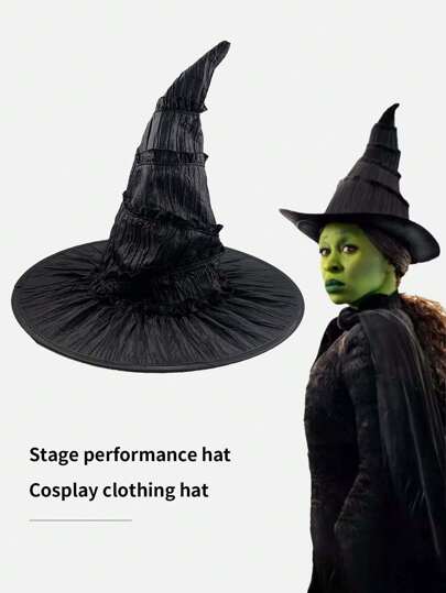 1 pieza Sombrero de bruja de Halloween, diadema de ala ancha estilo Lolita gótica, tocado elegante para chica oscura para cosplay, fiesta, mascarada, adecuado para fiesta diaria y disfraz de Halloween de calabaza y vampiro, otoño