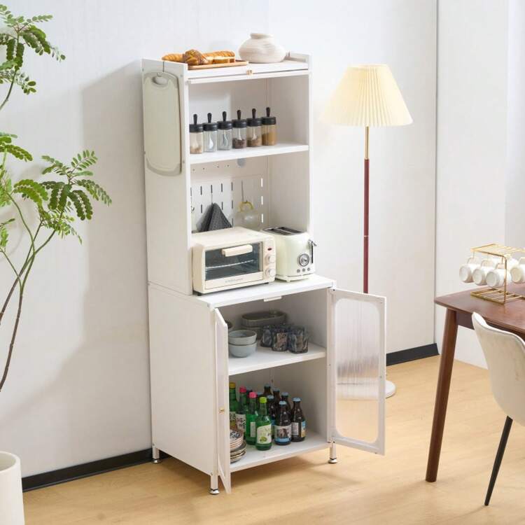 食器棚 キッチンカウンター スリム キッチン収納 ガラス扉 キッチンワゴン キッチンボード おしゃれ キッチンキャビネット キッチンストッカー 60cm カップボード レンジ台 収納 棚 ラック リビング 炊飯器 トースター 電子レンジ台 大容量 - 1 - 見る 10