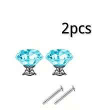 2/5/10pcs Crystal Glass Cabinet Door Knobs, Dresser Furniture Door Handles, Drawer Pulls, 30mm Diamond Shape Drawer Knobs, Suitable For Wardrobe And Cabinet, Cabinet Handles With Screws, Kitchen Drawer Pulls - Multicolor - View 18