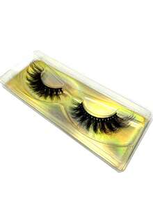 10/16/21 Pairs Fluffy&Thick 3D False Eyelashes With Glitter Paper Box,Lashes Bulk Christmas Gifts,3D Cat Eye Eyelashes Natural Soft,Protable, Makeup Manga Lashes,Dramatic Messy Mink Lashes Wispy, Individual Package Faux Mink Lashes Wholesale - 黑色 - 查看 5