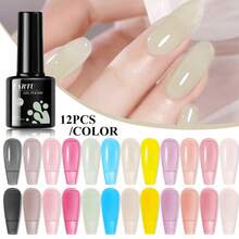 TARTU TARTU Conjunto de 12 Peças de Esmalte de Gel 8ml em Tons de Rosa Nude, Rosa, Roxo, Vermelho, Cinza, Borgonha e Marrom MAR, 12 Cores de Esmalte de Gel Semi-Permanente, Remoção por Imersão para UV/LED, Para Salão e Arte de Unhas DIY em Casa, Presente para Meninas