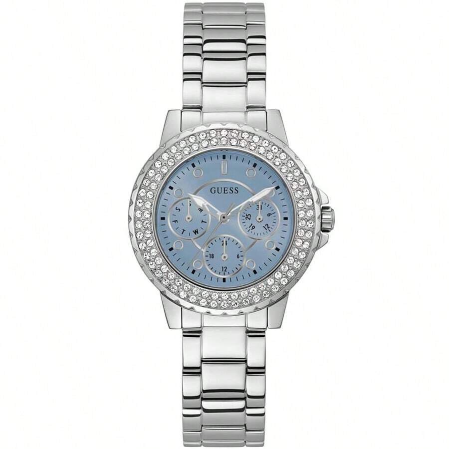 Guess Guess Ladies' Quartz Watch, Stainless Steel Strap, Stainless Steel Dial, Quartz Movement, Water-Resistant To 50 Meters, Pointer Display, Suitable For Daily Gatherings GW0410L1 GW0410L2 GW0410L3 GW0410L4