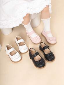 Sweet Mary Jane Bow Decor Cute Princess Flat Shoes For Kids - Black - View 5