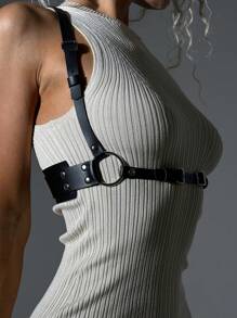 皮革胸下束带朋克性感束身衣束带腰带连衣裙派对配饰胸下皮革束身衣腰带