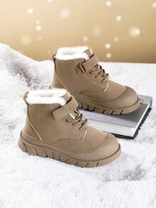 Children's Hiking Boots, Thermal Lined, Wide Toe Box, Suitable For Boys And Girls Daily Casual And Outdoor Hiking, Camping, Autumn/Winter New - Camel - View 1