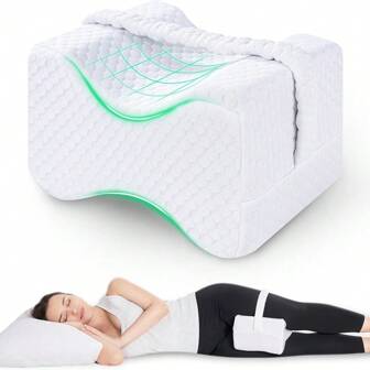 Leg Pillow | Ergonomic Side Sleeping Pillows | Memory Foam Knee Pillow With Strap For Side Sleeper | Leg Knee Pillow With Removable And Washable Cover