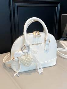 经典百搭时尚鳄鱼纹手提包，女士斜挎包/单肩包，简约皮革手提包/邮差包，圆顶提手手提包，配有可调节肩带，通勤公文包/斜挎包 - 彩色 - 查看 6