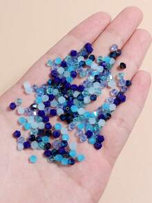 1 Pack Assorted Blue Glass Crystal Spike Beads, Random Shades - Blue - View 3