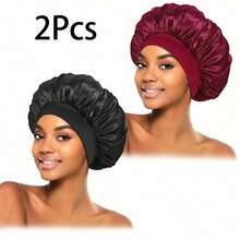 Awegeo Gorro de dormir de seda para mujer, gorro de satén para el cabello, gorro de dormir de seda suave y elástico, cubierta de cabello de seda para cabello rizado, decoración del hogar y el baño, gorro de verano para el cabello, playa, vacaciones - Multicolor - Ver 11