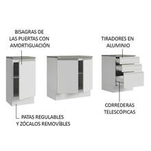 Mueble Modulo Para Baño Gabinete Lavabo Madesa 180cm Color Blanco - Blanco - Ver 4