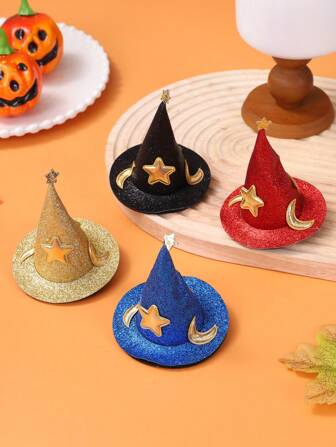 1 pièce Nouveau serre-tête de chapeau de sorcière magique amusant pour Halloween, accessoire de fête, accessoire de vacances, pince à frange