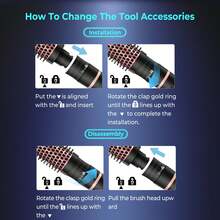 UKLISS 32mm Hot Air Brush, Multi-Function Curling Brush, Hot Air Brush For Voluminous Roots And Natural Curls, Dual Voltage Design, Ideal For Travel (Black/Pink) - US A Type Plug(110-127V) - View 9