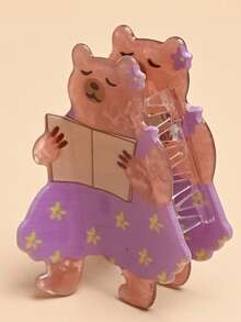 1 件变色龙、考拉、云朵、书形醋酸纤维发夹，可爱动物浣熊、发爪发饰，时尚礼物动物爪夹秋季配饰