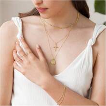 Zodiac Coin Embossed Choker Necklace Disc 12 Astrology Horoscope 14K Gold Plated Round Pendant Personalized Necklace Women Men - D 金牛座(4月20日-5月20日) - 查看 7