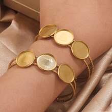 1 Buah Alas Gelang Permata Multi-Gaya Stainless Steel 304 Berlapis Emas 18K, Baki Penata Batu, Aksesoris Perhiasan Gelang DIY - gelang - View 3